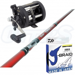 Bait Jigs & Sabiki Jigs Okuma Sabiki Rod (RED) Combo With Shimano TR 200