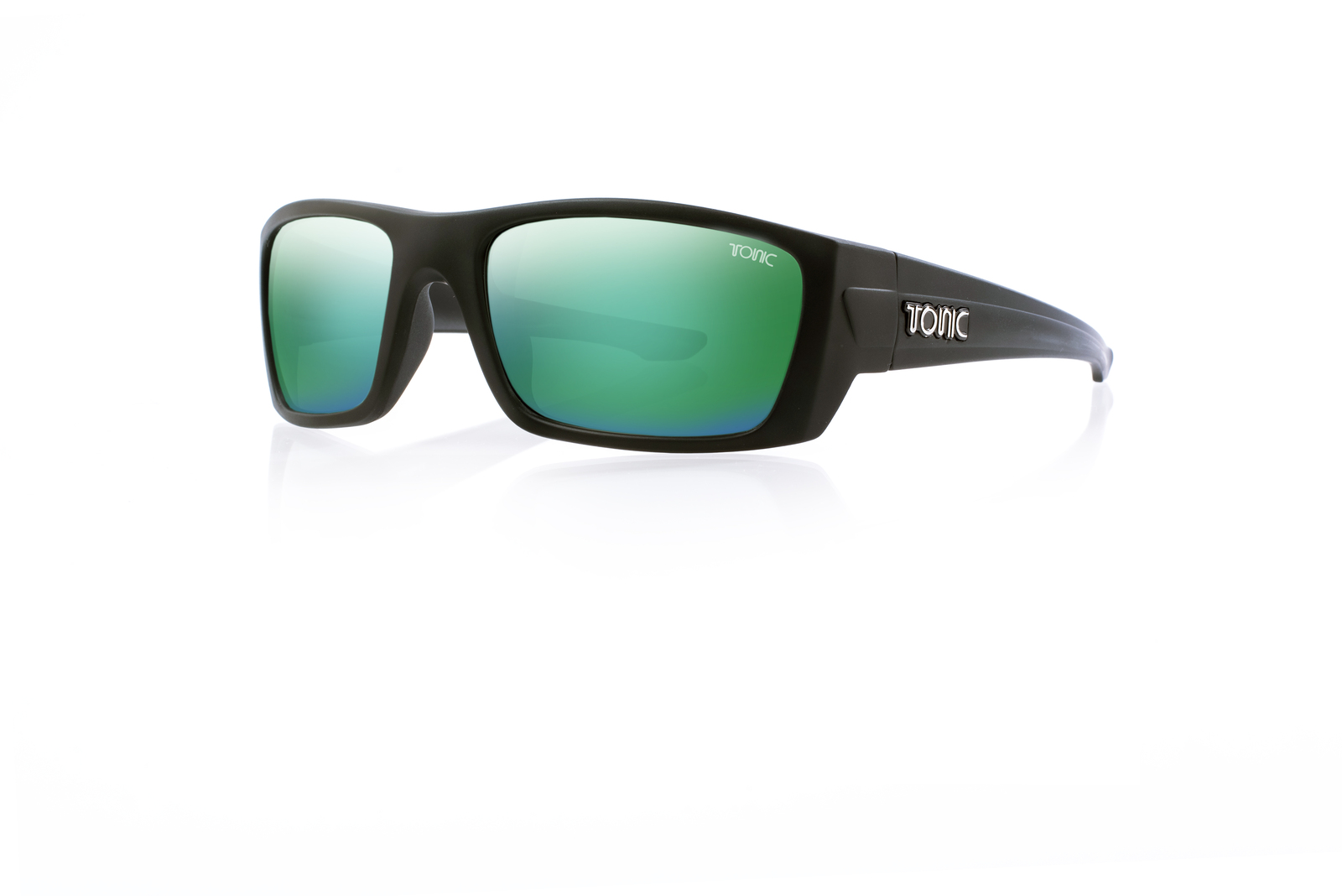 Tonic Eyeware Tonic Sunglasses Youranium Matt Blk Glass Mirror Green G2 Slicelens